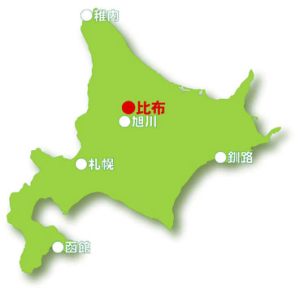 比布町の位置図